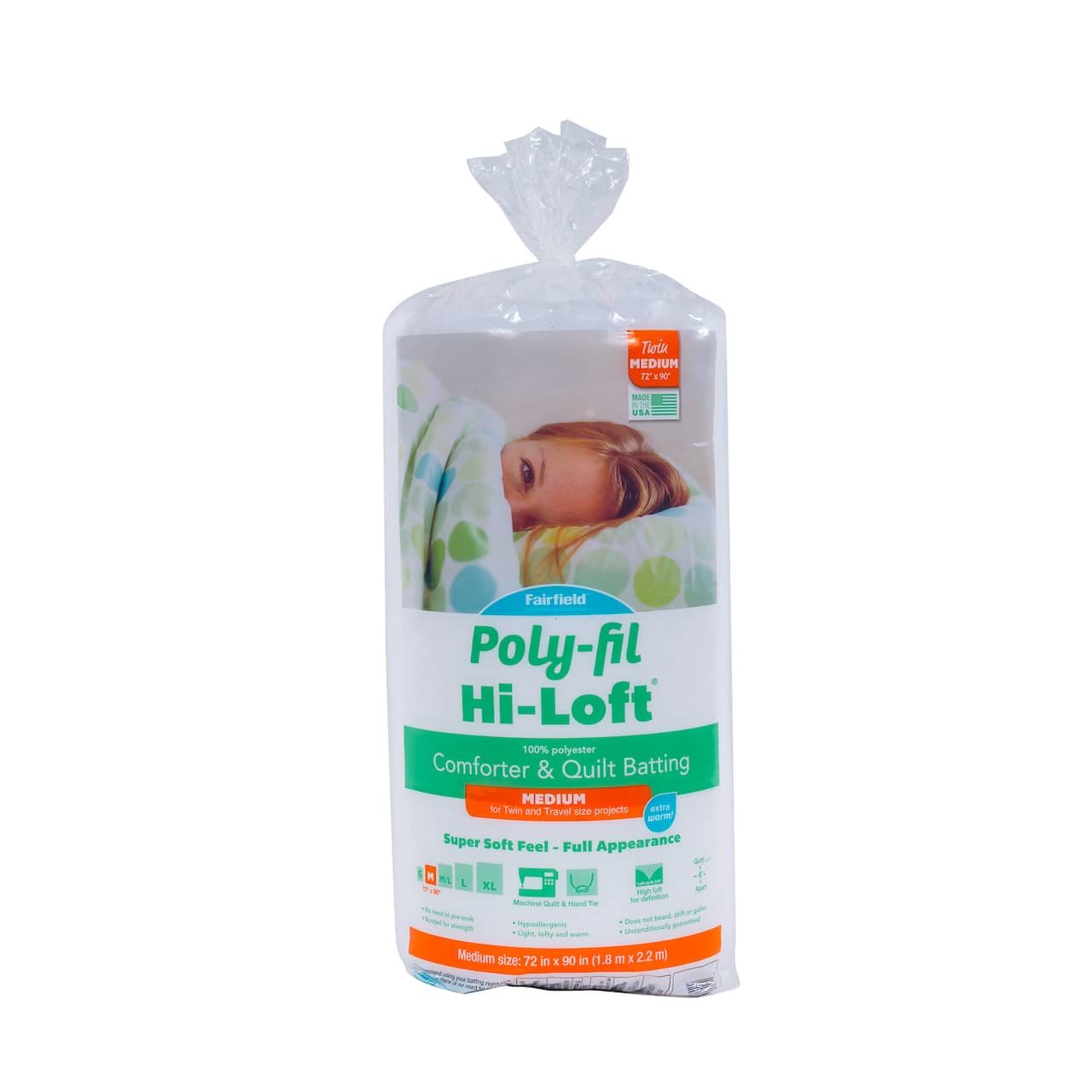 Poly-Fil Hi-Loft® Comforter & Quilt Batting, 72" x 90"